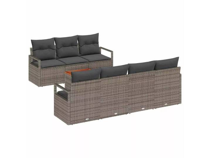 VidaXL - Modulare sofagarnitur poly-rattan, One Size, Grau
