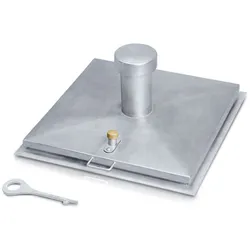 Zarges Brunnenabdeckung in eckiger Form aus Edelstahl ohne Isolierung 1000 mm x 1000 mm