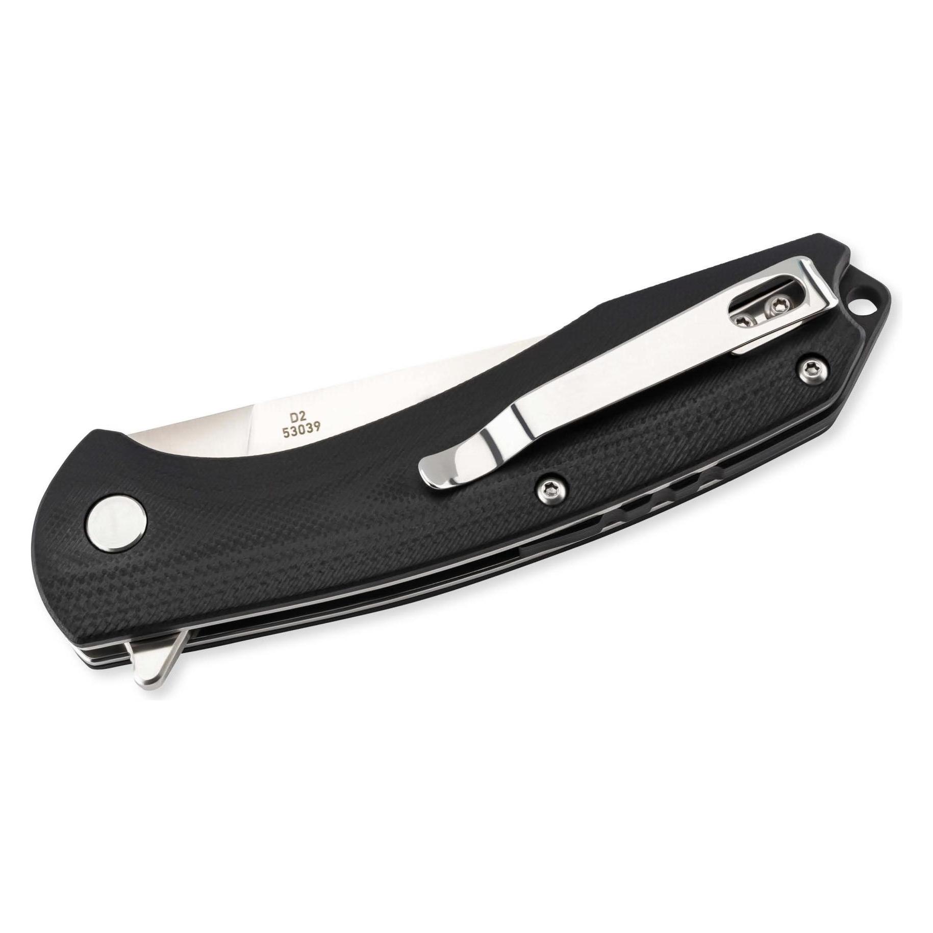 Herbertz Selektion Einhandmesser, D2 Stahl, rostfrei, Flipper, Liner Lock, G10 Heftschalen, Taschen (8.20 cm) (53039)