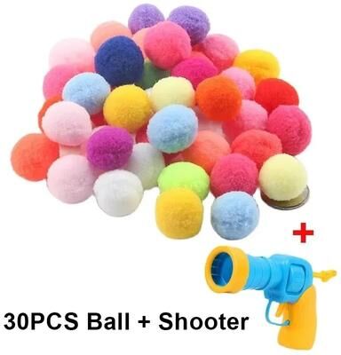 Uplift Essentials Interactive Cat Toy Ball Launcher Gun With Plush Bounce Balls Fun Indoor Play And Exercise Toy 30 Balls