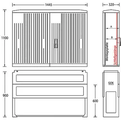 UESA Normschrank IP44 1100x1445x320mm A130-M-1100