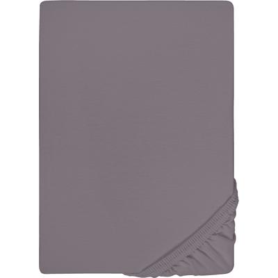 Spannbettlaken BIBERNA "Conny", grau (silbergrau), 1 Stk., Jersey-Elasthan, 140-160x200-220 40cm, Jersey-Elasthan, Obermaterial: 95% Baumwolle, 5% Elasthan, Bettlaken, Spannbettlaken, hochwertiges Jersey-Elasthan geeignet für Wasser- und...