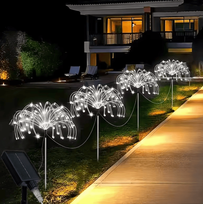 Inspire Curations Solar Firework Garden Lights Outdoor Starburst Landscape Lights white 5groundingx80 400led