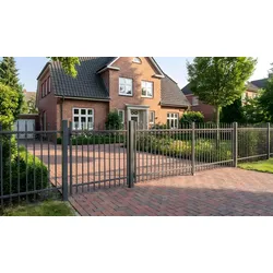 Schmuckzaun Paris – Gartenzaun aus pulverbeschichtetem Stahl, anthrazit – eleganter Schmiedeeisenzaun – Metallzaun für Gartenanlagen
