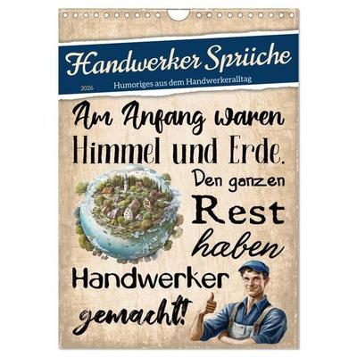 Handwerker Sprüche (Wandkalender 2026 DIN A4 hoch), CALVENDO Monatskalender