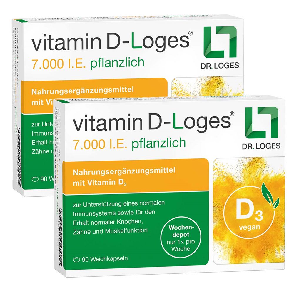 vitamin D-Loges 7.000 I.E pflanzlich Doppelpack 2x90 St Weichkapseln
