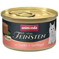 animonda Vom Feinsten Mousse Adult 85g Katzennassfutter 12 x 85 Gramm Lachs + Geflügel
