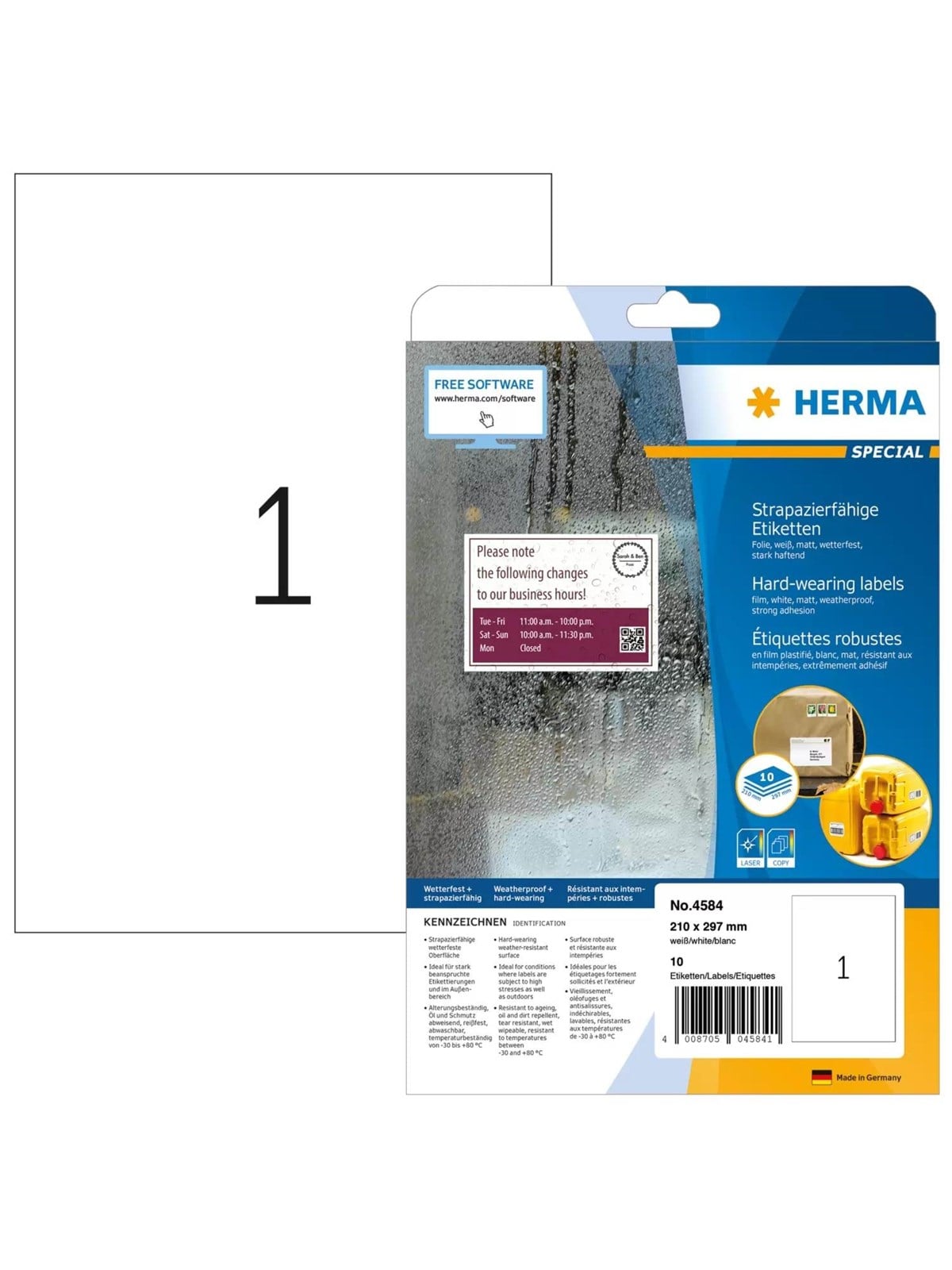 HERMA A4 self-adhesive label