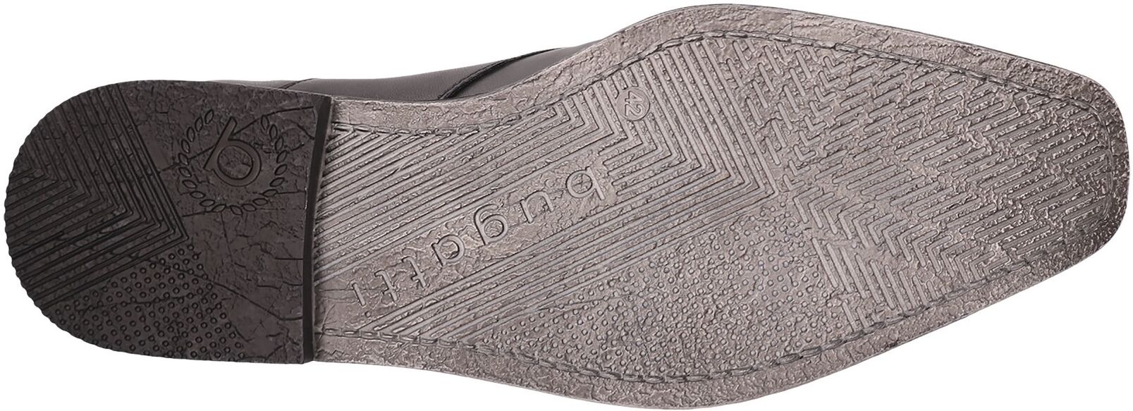 Schnürschuh BUGATTI, Herren, Gr. 42, Synthetik, schwarz, Leder, Schuhe Schnürschuh, Blockabsatz, Abendschuh, Festtagsschuh mit Stretcheinsätzen