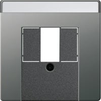Abdeckung für Telekommunikationsanschluss und Universal Serial Bus mit Beschriftungsfeld edelstahl, Retail