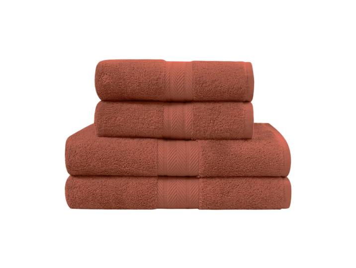 Ensemble de bain 4 pièces en coton terracota