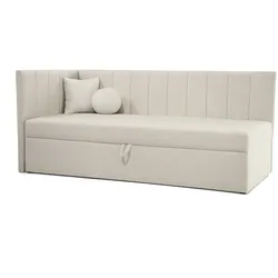 SCHLAFSOFA Rafi, Eckbett mit Bettkasten, 90x200 cm, Beige