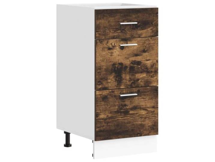 fsahslih Küchenunterschrank Lyon Räuchereiche 40x46x81,5 cm Holzwerkstoff Kompakter Küchenschrank in Räuchereiche-Optik mit verstellbaren Füßen für stufenlosen Ausgleich in der Küche.