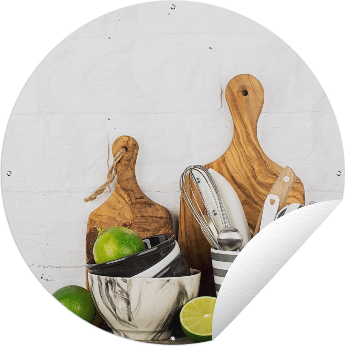 GreatGardenPosters Ronde Tuinposter XXL - Hout