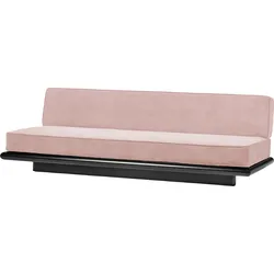 Ono Sofa Velvet 234 cm, rosa, schwarze Eiche