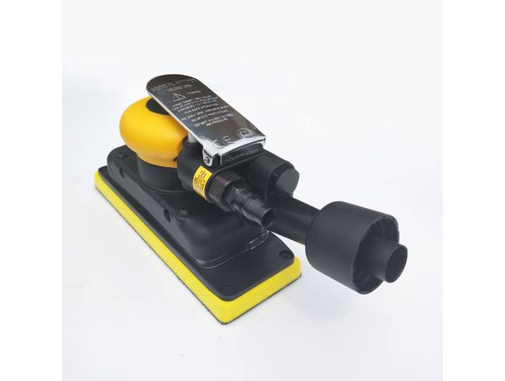 Ponceuse à air rectangulaire – Polissage et meulage à sec avec extraction de poussière, outil universel pour surfaces