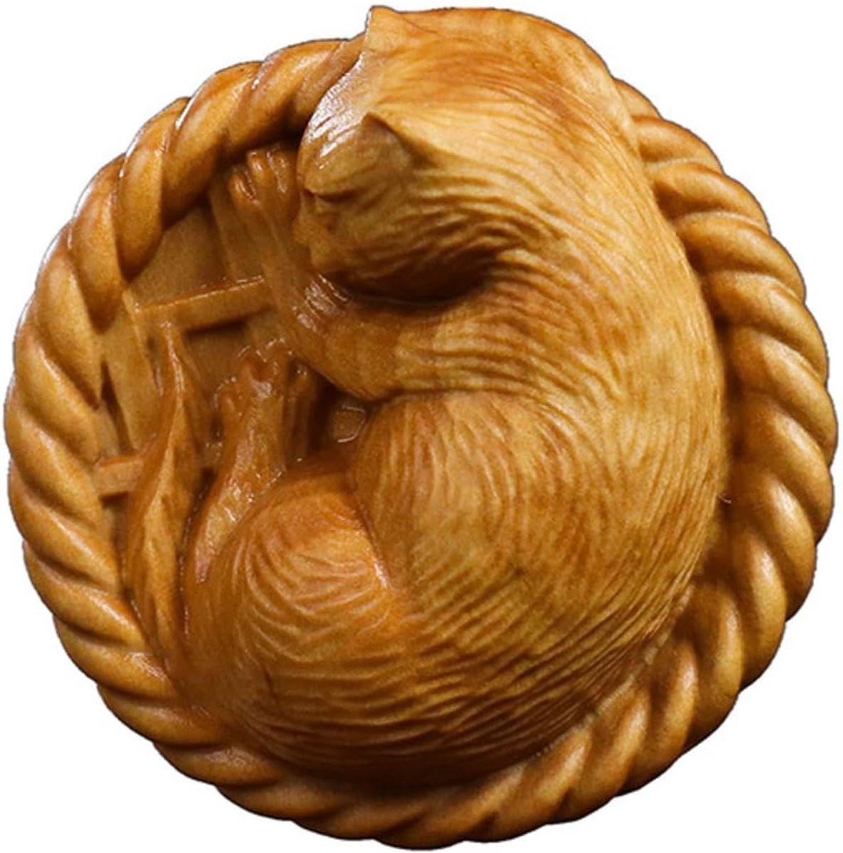 Uniek houten kat beeldje voor decoratie van je tafelblad