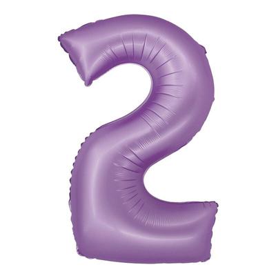 XL Folienballon lavendel Zahl 2