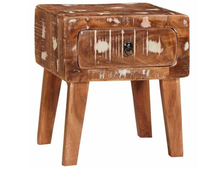 KTHLBRH Beistelltisch braun 40 x 32 x 46 cm aus recyceltem Massivholz Einzelstück, minimale Montage, Anleitung und Werkzeuge enthalten, Verwendung im Innenbereich, Nachttisch, Beistelltisch