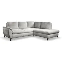 Ecksofa Geneva Stoff Silber