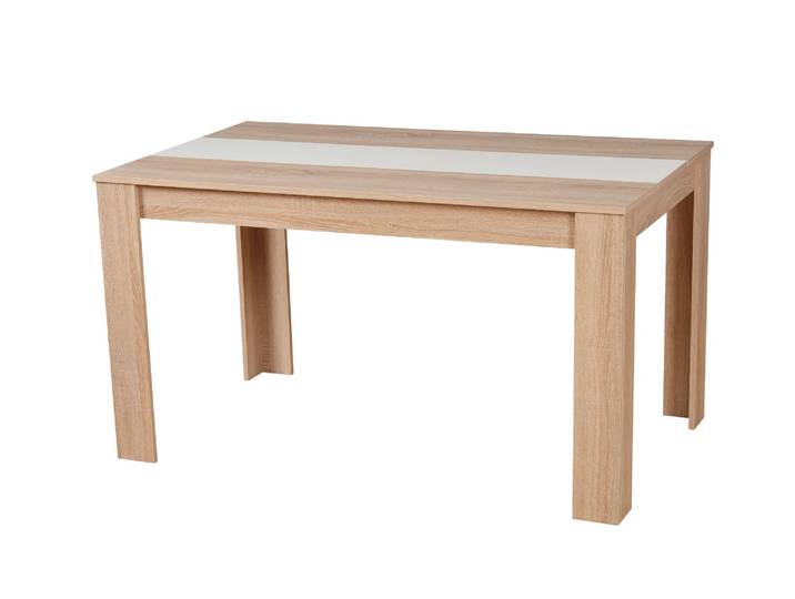 Esstisch HOME AFFAIRE Domus , braun (sonoma, opaque weiß), B:135cm H:74,5cm T:80,5cm, Tische, Esstisch, Mittelplatte in Opaque weiß