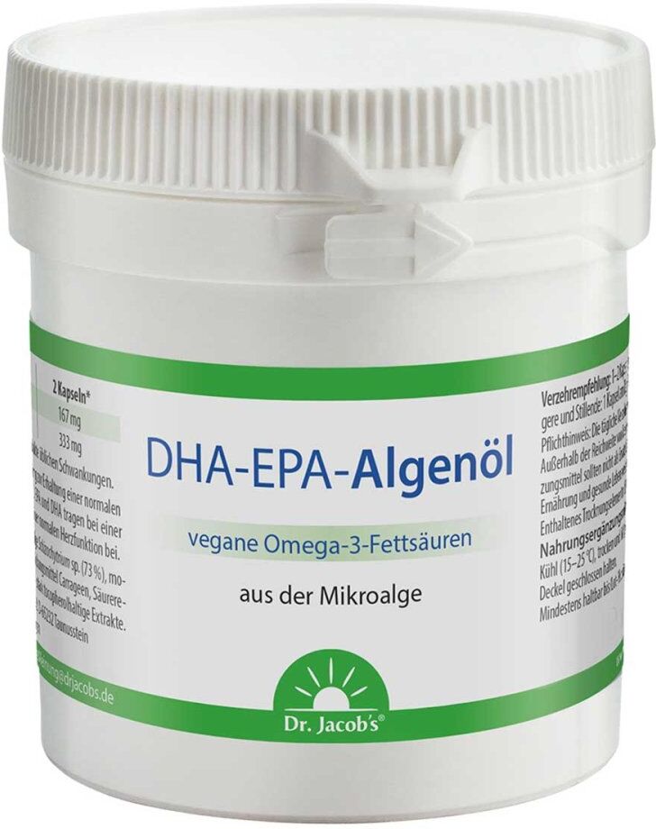 Dr. Jacob's DHA-EPA-Algenöl Kapseln Omega-3-Fettsäuren vegan