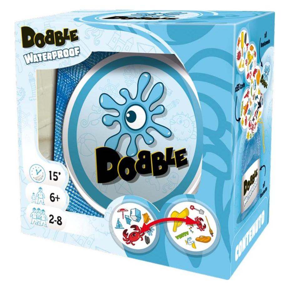 Asmodée Dobble Waterproof (Eco-sleeve, Ed. Italiana) (Italienisch, 2 - 8 Spieler) (8270)