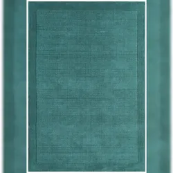 Wollteppich handgewebt strukturiert | 160x230cm, Florhöhe 0,9cm, Gesamthöhe 1,9cm | Türkis | schallabsorbierend | Esszimmer | STOW | Kadima Design