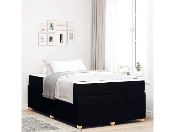 Schaumstoffrahmen Schlafsofa Holzwerkstoff Stoff Schwarz 120 x 200 cm 68.3 Bettrahmen mit Matratze Schwarz 120 x 200 cm Stoff Schlafsofa mit Lattenrost Stabil Holzrahmen Kleines Doppelbett Gästebett