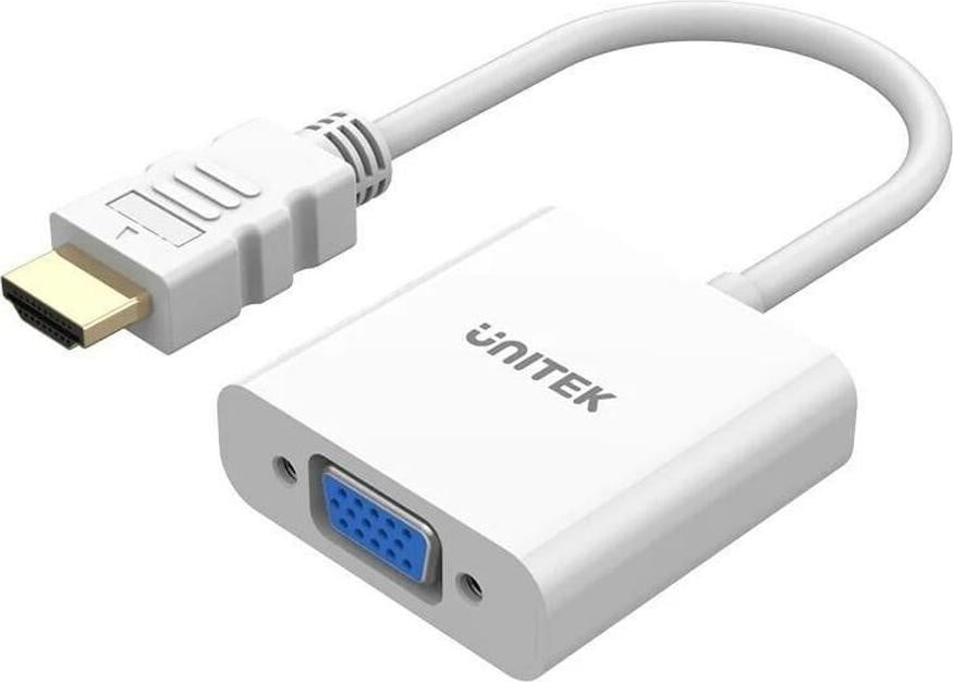 UNITEK HDMI naar VGA adapter, Full HD 60Hz, wit, mannelijk/vrouwelijk (Y-6333C01)