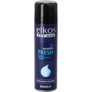 elkos Rasiergel For Men Fresh, kühlend, für Männer, mit Menthol und Vitamin E, für normale Haut, 200 ml