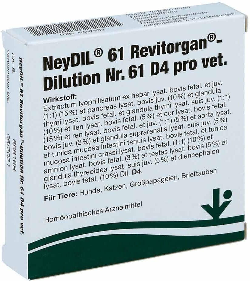 Neydil Nummer 6 1 Revitorgan Dilution d 4 pro veterinär Ampullen