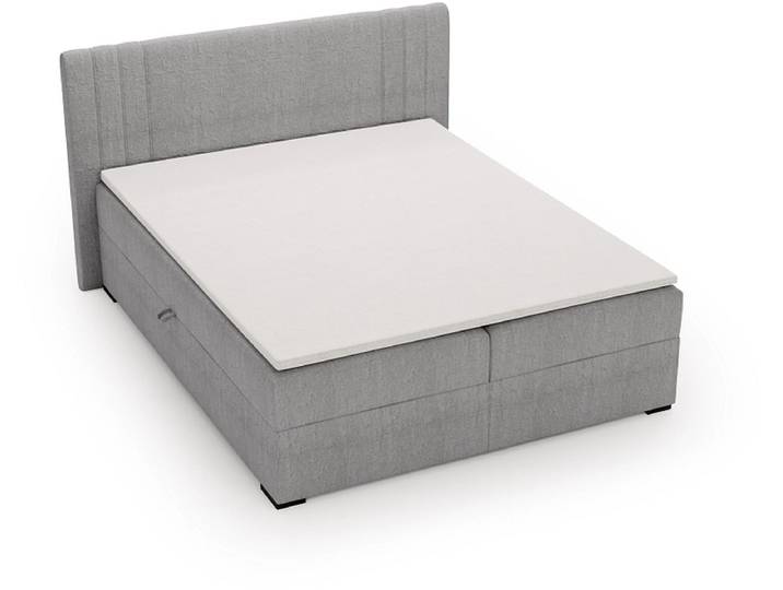 Boxspringbett PARIS grau 140x200cm halbfest
