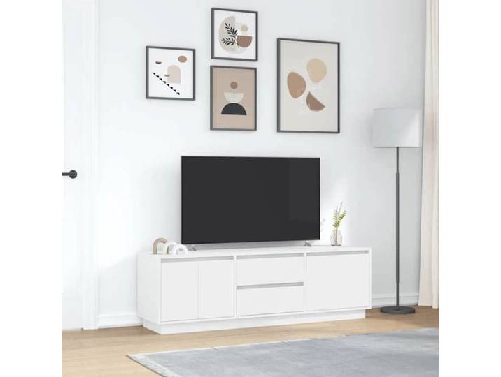 Magnifique Blanc Banc TV - Meuble TV avec lumières LED blanc 160 5x41x50 cm &&76044
