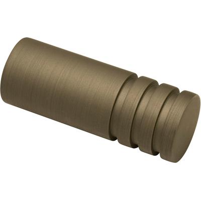 Gardinenstangen-Endstück GARDINIA "Zylinder", braun (cappuccino), B:1,9cm H:6,5cm L:6,5cm Ø:1,9cm, Gardinenstangenendstücke, Gardinenstangen-Endstück, Serie Gardinenstange Kira