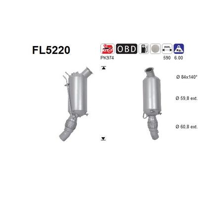 AS Ruß-/Partikelfilter, Abgasanlage Abganlage FL5220 für BMW