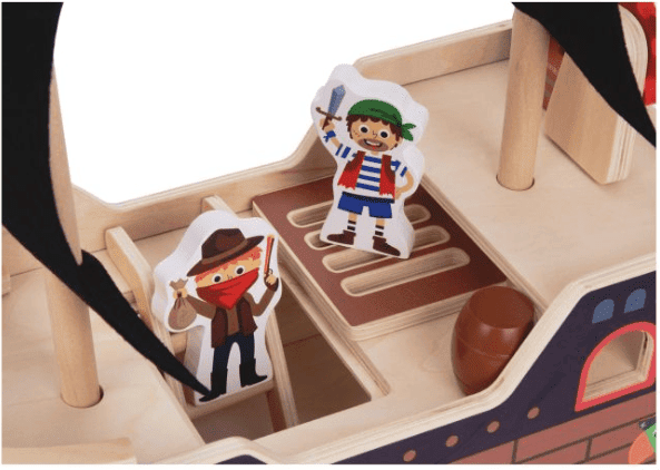 Tooky Toys Tooky Toy Wooden Pirate Ship for Ages 3+