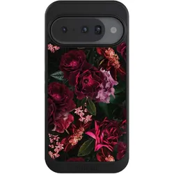 Nivocase Hülle für Google Pixel 10 Handyhülle NIVOcore Case Schwarz Blumen Blüte Rose (Google Pixel 10), Smartphone Hülle, Schwarz