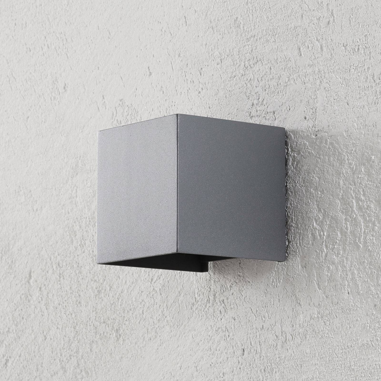 Orion LED Aussenwandleuchte Cube, alu / grau / zink, Aluminium, Modern, LED Wandleuchte außen