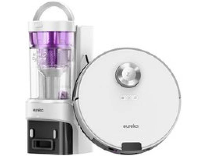 Eureka E20 Plus Gen2 Aspirateur Robot 8000 Pa avec Station sans Sac Anti Enchevêtrement Autonomie 180 Mins Blanc