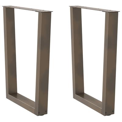 vidaXL Esstisch Beine V-Form 2 Stück Naturstahl 70x(72-73,3) cm Stahl