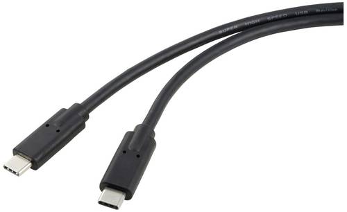 Renkforce USB-C Kabel USB4 USB-C Stecker, USB-C Stecker 1.00m Schwarz doppelt geschirmt RF-5241746