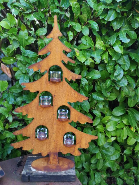 POSIWIO Edelrost kerstboom voor tealights