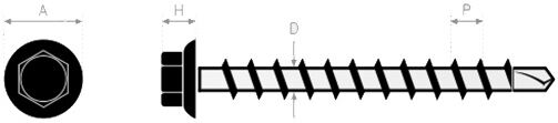 ULTIMA VISSER FIXER COLLER Vis auto-perceuse tête hexagonale avec embase zingué DIN 7504-K 4,2X50 boîte de 500 ULTIMA 15542050