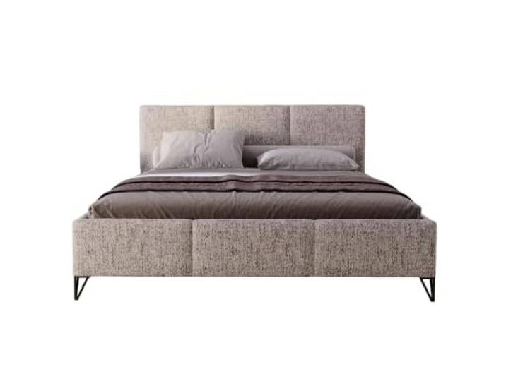 Chilly. Möbel Design Bett Modero - Polsterbett mit Bettkasten, Lattenrost und Kopfteil - 180x200 cm - Metallrahmen - Neve Beige