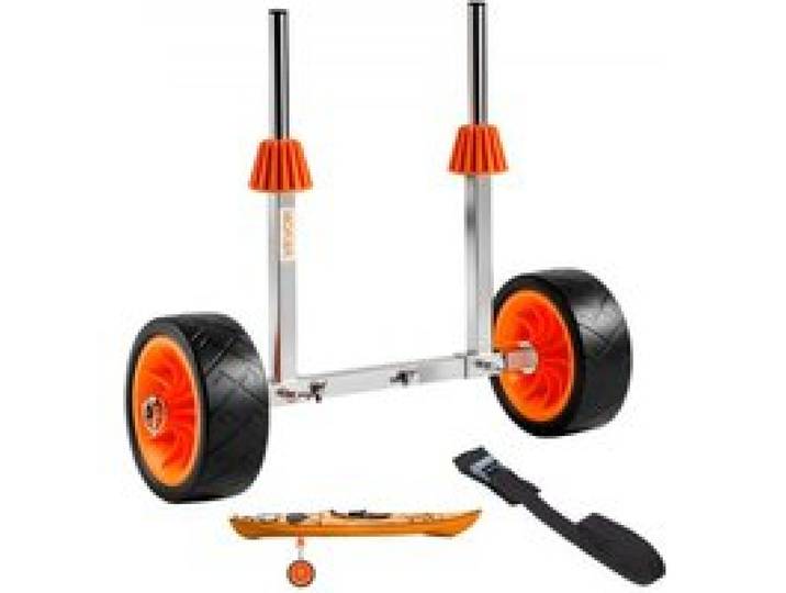VEVOR Kajakwagen, 113 kg, Kanuwagen mit 19,1 cm Vollgummireifen & 4 m Spanngurt, Bootswagen zum Transportieren von Kajaks, Kanus, Paddleboards, Jon-Booten, Wassersportgeräte, 560x190x485 mm