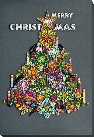 Perlen-Stickbild "Merry Christmas", 28 x 38 cm
