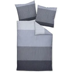 Janine Design Mako-Satin-Bettwäsche J.D. 200 x cm Satin Silver / Anthrazit