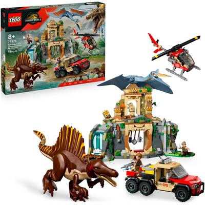 Konstruktionsspielsteine LEGO "Spinosaurier & Quetzalcoatlus: Hubschrauber-Einsatz (76976)", bunt, Spielbausteine, Kinder, Kunststoff, LEGO Jurassic World; Made in Europe