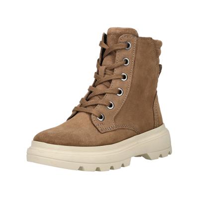 Schnürstiefelette GEOX "Geox Stiefelette Veloursleder", Mädchen, Gr. 31, braun, Veloursleder, Schuhe Schnürstiefelette